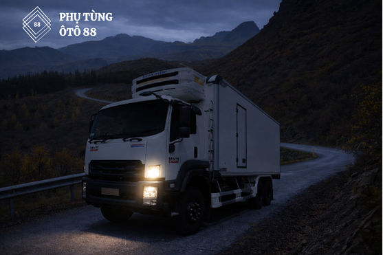 Xe Isuzu đi đường dài bị "cháy" đèn